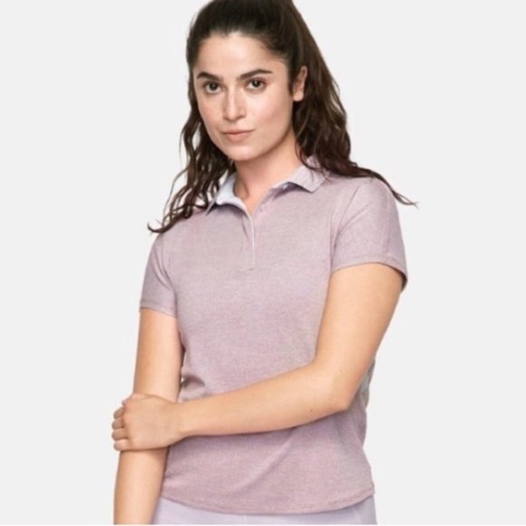 Outdoor Voices Players Short Sleeve Polo Shirt Size Small Mauve - Picture 1 of 8